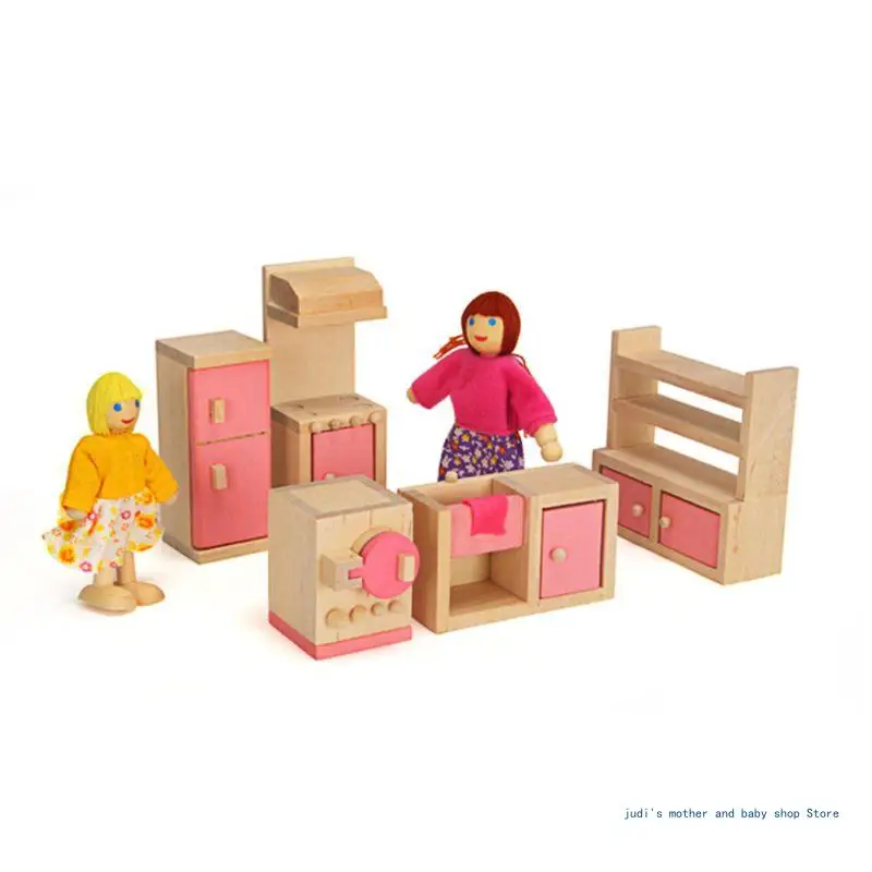 

67JC 1 Set 1:12 Miniature for Doll House Wooden Furniture Child for Play Gift Fo