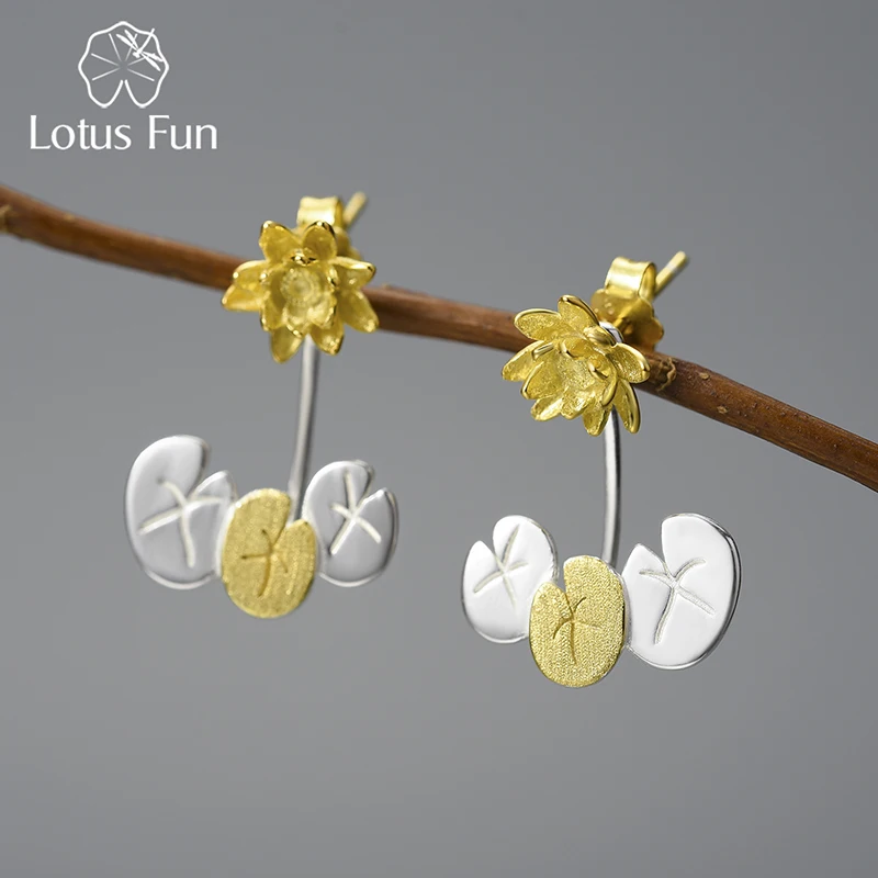 

Женские серьги-гвоздики Lotus Fun, элегантные серьги из серебра 925 пробы с цветком водяной лилии