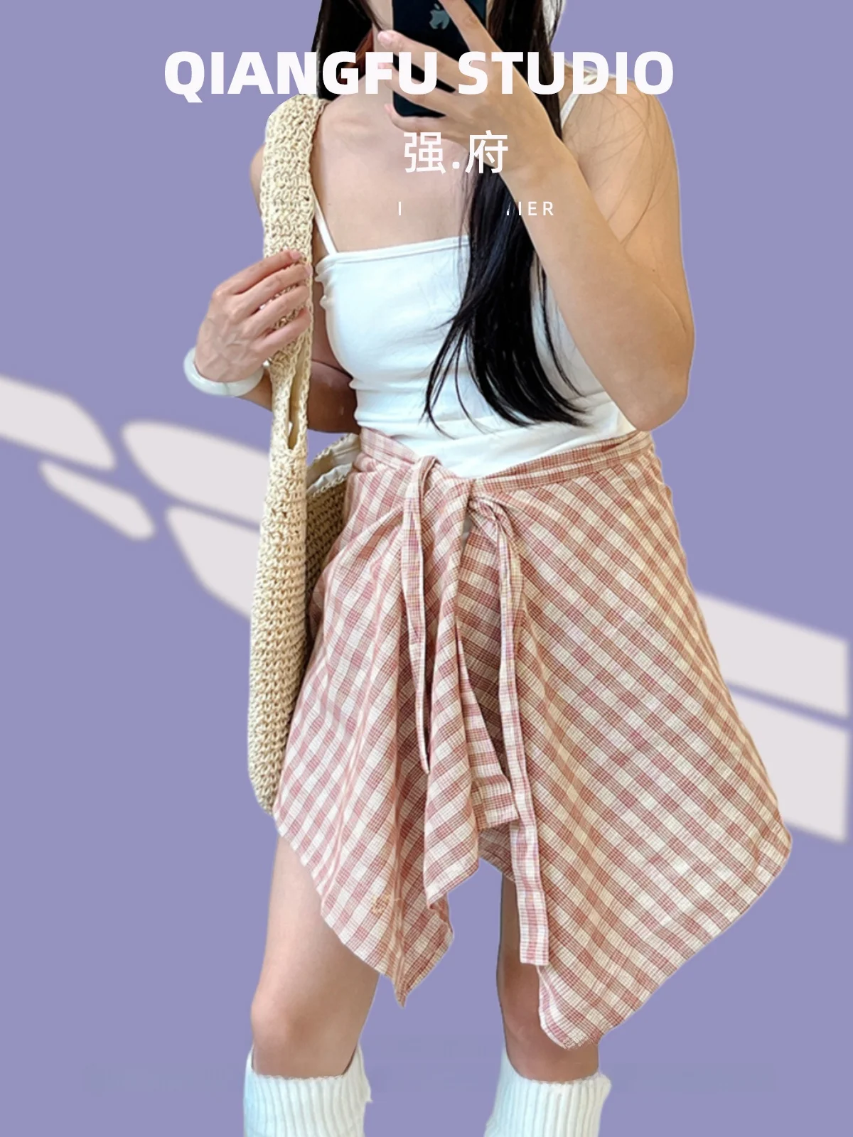 

Новая летняя асимметричная юбка-миди 2024 года в корейском стиле с высокой талией для йоги и фитнеса, скрывающая ягодицы