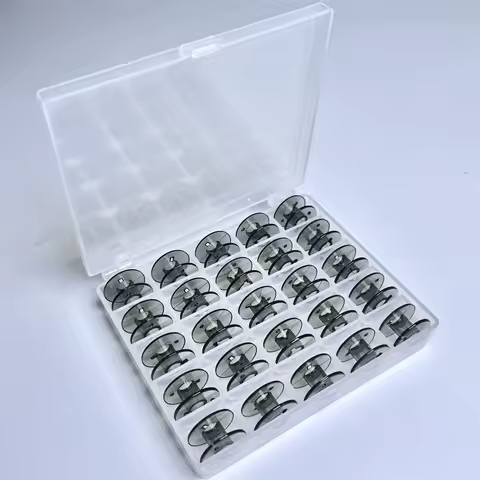 25 Grid Clear Empty Bobbins Box Sewing Thread Spool Organizer​ Plastic Bobbins Storage Box DIY Sewing Machine Tool