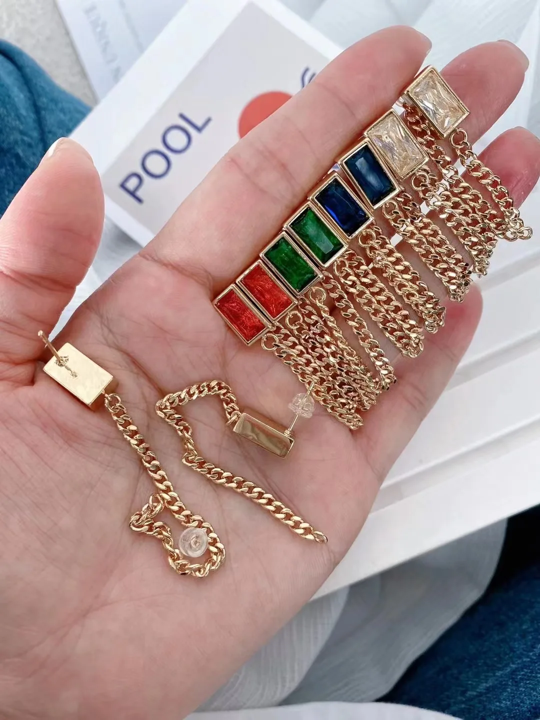5 Pairs, New Micro-inlaid Zircon Tassel Chain Earring Exquisite Luxury High Quality Drop Earring Jewelry Gifts