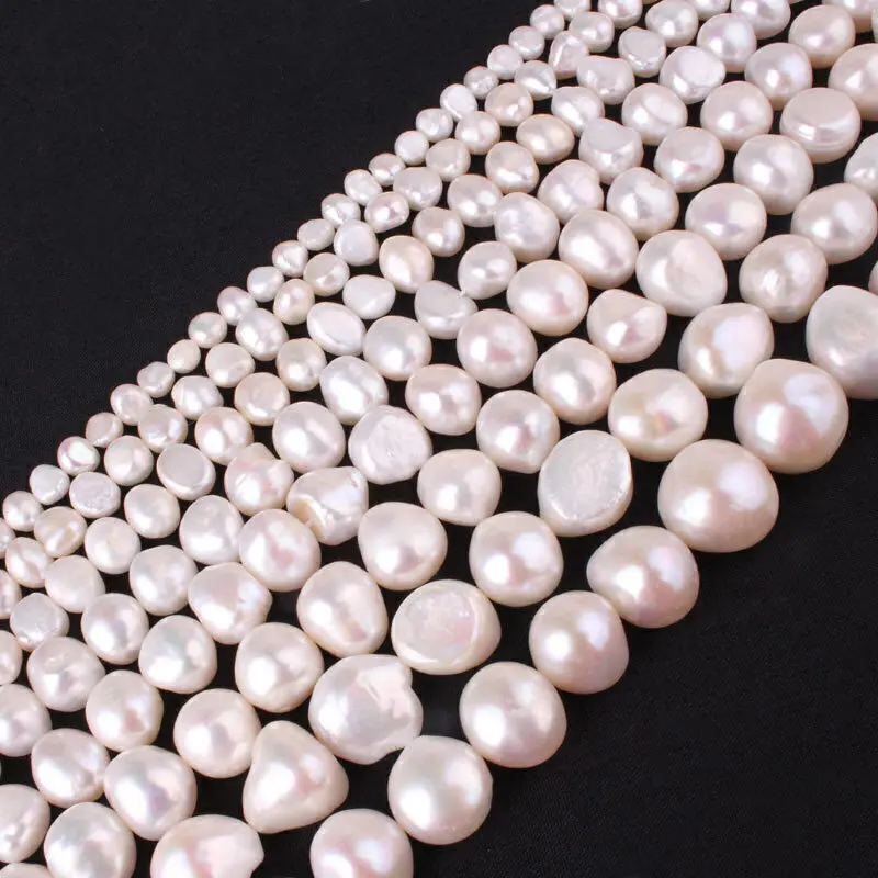 Natural White Freshwater Pearl Freeform Loose Stone Beads Strand 15 inches for Jewelry Making Necklace Bracelet Earrings Rings