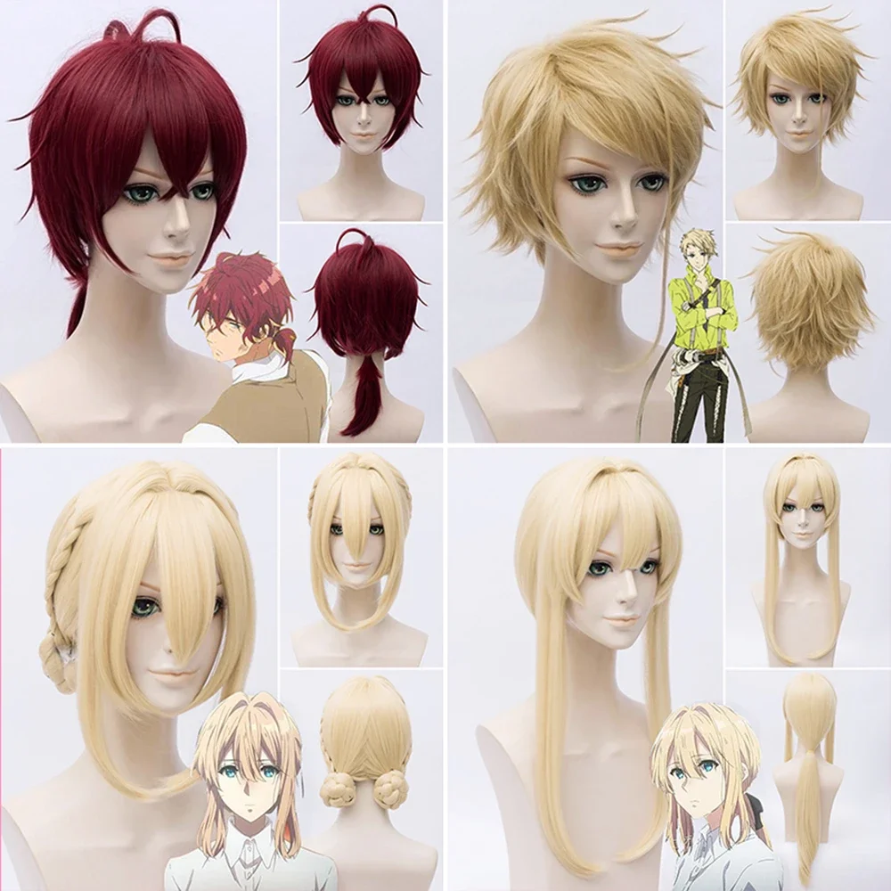 

Термостойкое волокно, парик из синтетических волос, аниме, фиолетовый, Evergarden, парик для косплея