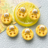 10pcs/Pack Kawaii Cat Egg Tart Resin Charms Cartoon 3D Food Pendant For Earring Keychains Diy Jewelry Make