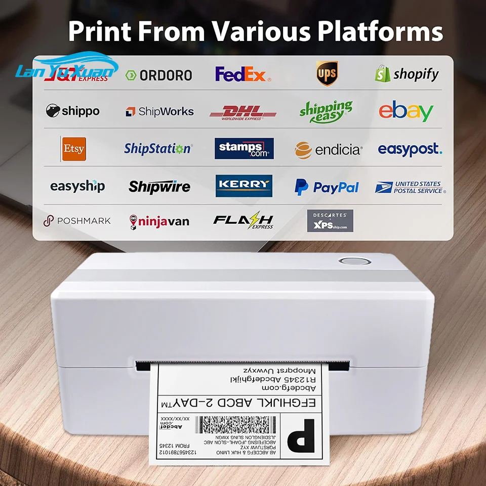 Smart Label Printer Thermal Label Printer Shipping Label Printer Express Warehouse Use with Usb+blue Tooth