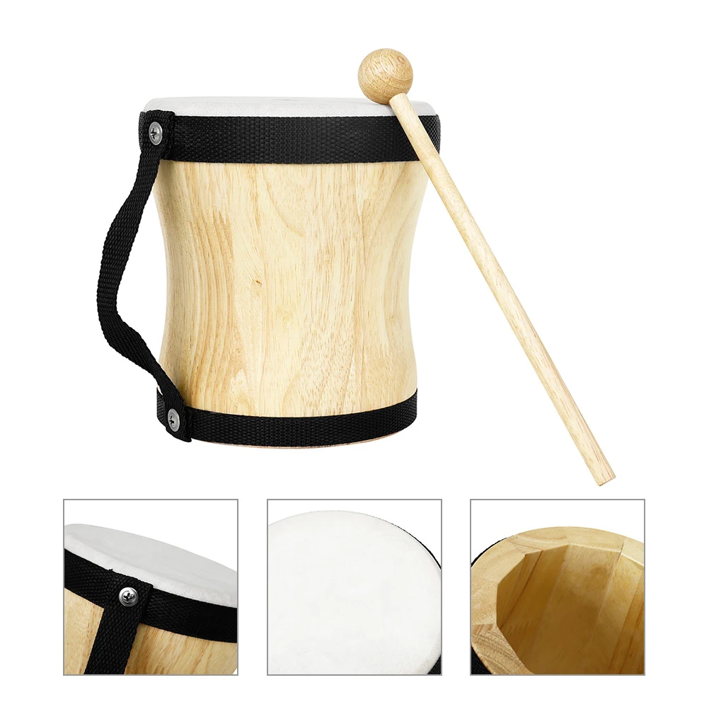 

Wooden Percussion Instrument Hand Drum Clear Sound Quality Musical Talent Development Gift for Children Holidays
