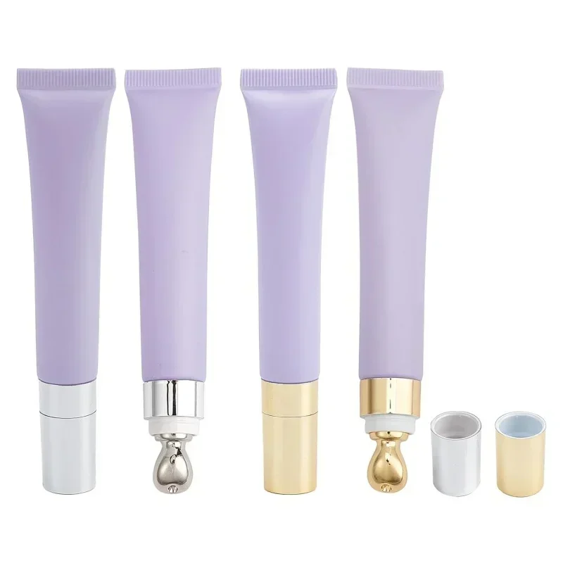 1/2Pcs 20g/ml Purple Metal Massage Eye Cream Squeeze Tubes Empty Cosmetics Container Lipgloss Refillable Vacuum Bottle Soft Tube