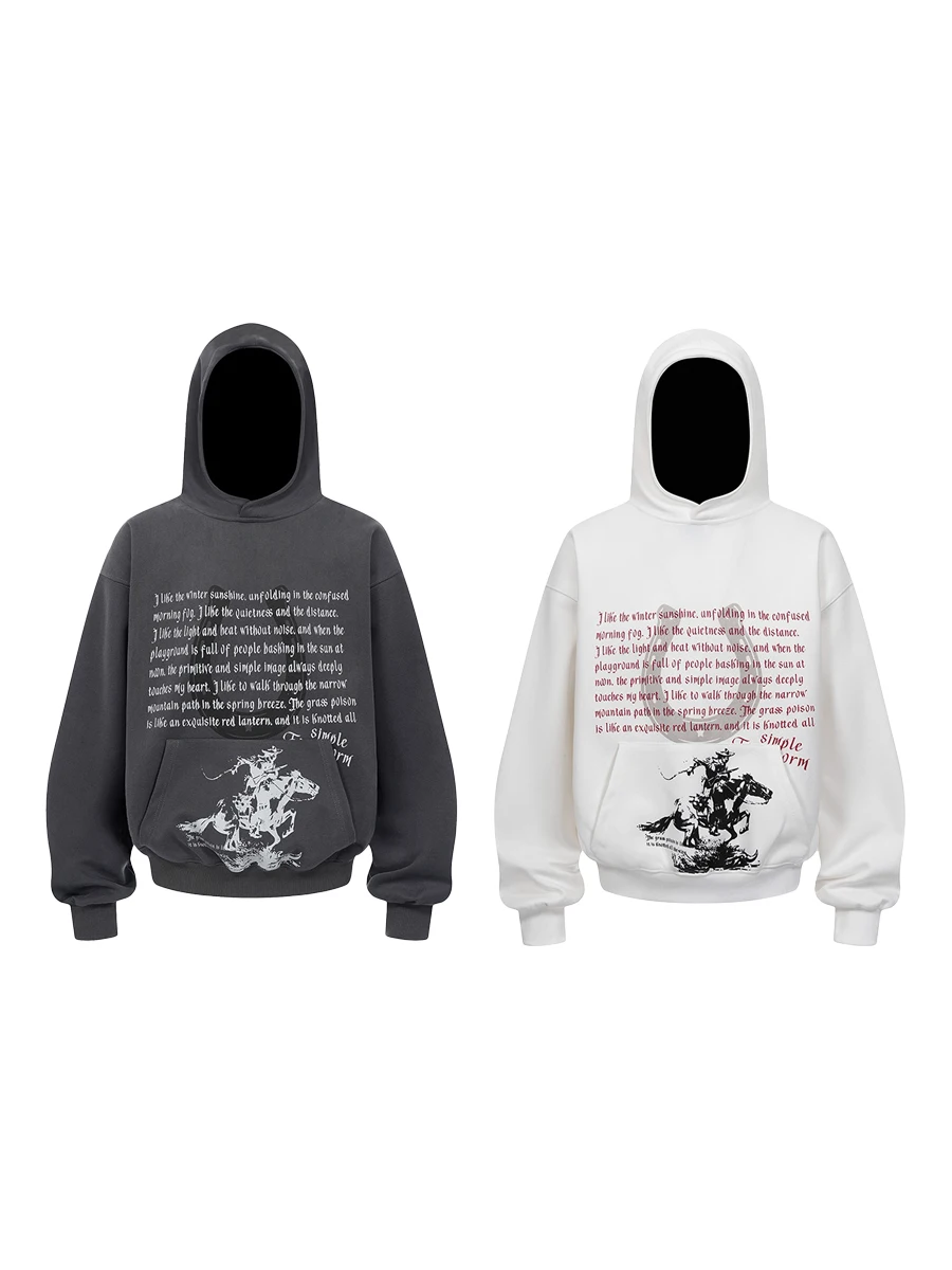 

Американская уличная толстовка с буквенным принтом, свободная повседневная куртка-худи с капюшоном, эластичная, с длинными рукавами, на молнии