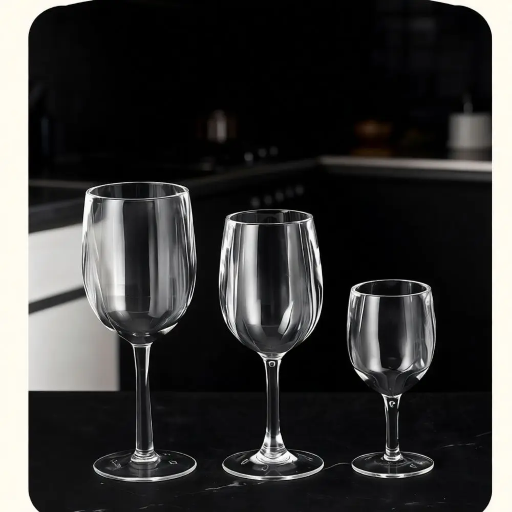 Durable Transparent Acrylic Wine Goblet Lightweight Plastic Drinking Glass For Picnic Outdoor Activities Restaurant Bar Supplies