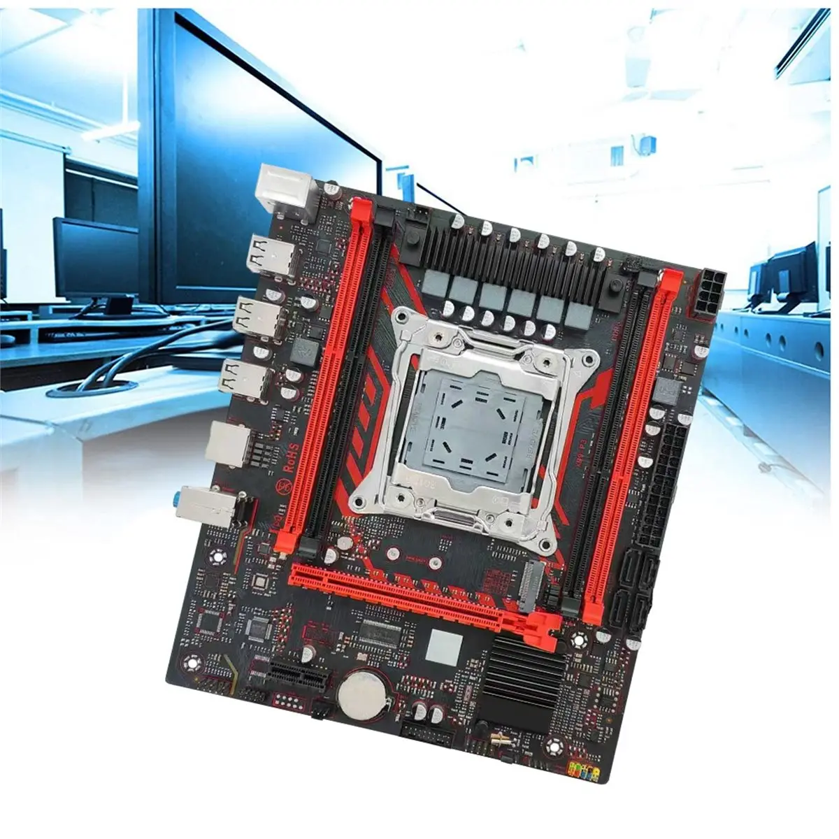 (A01R) X99 Motherboard X99 P3 LGA2011 Q57 Chipset Motherboard Gigabit Ethernet Supports 4x DDR3 RAM with M.2 NVME/NGFF Slots - view 5