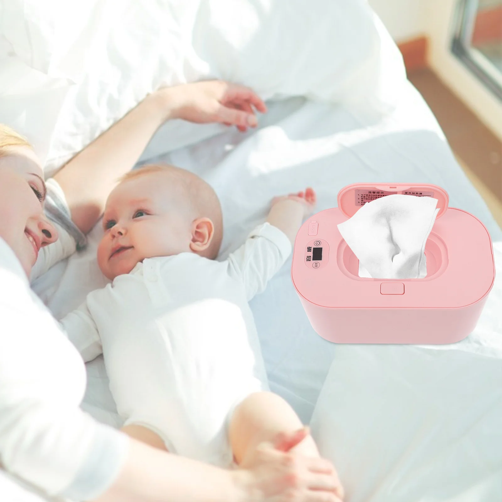 Baby Nat Tissue Verwarming Box Draagbare Veeg Warmer Verstelbare Temperatuur Lage Veeg Dispenser Energiebesparend Nat Tissue