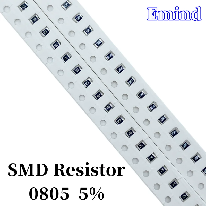 200Pcs 0805 Smd Resistor 5% 0R 10 20 47 180 470 560 680 Ohm  1K 2K 3.3K 3.6K 4.3K 4.7K 5.1K 5.6K 47K 51K 62K 68K 560K 680K 1M