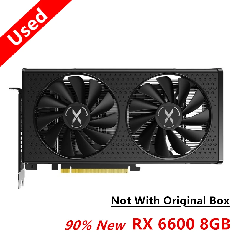 بطاقة فيديو RX 6600 XT 8GB GPU XFX Radeon AMD RX6600 8GB بطاقة رسومات ألعاب الكمبيوتر بطاقة الرسومات