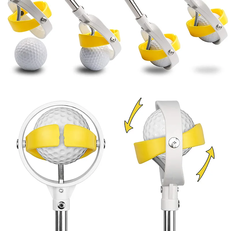 Golf Ball Retriever 8 Sections Stainless Steel Telescopic Ball Picker Pick Up Grabber Extandable Golf Training Aids for Water