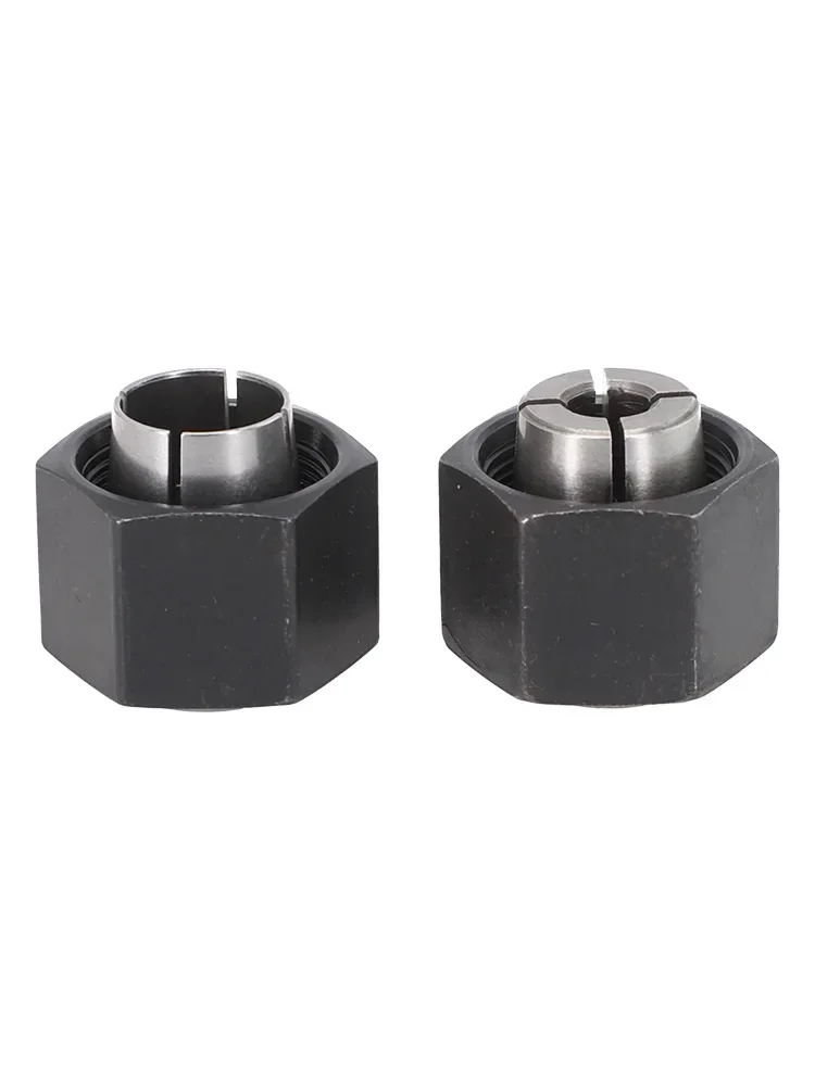 2Pcs Set 12.7mm Or 6.35mm Collet Chuck With Nut Engraving Trimming Machine Electric Router Milling Cutter Accessories