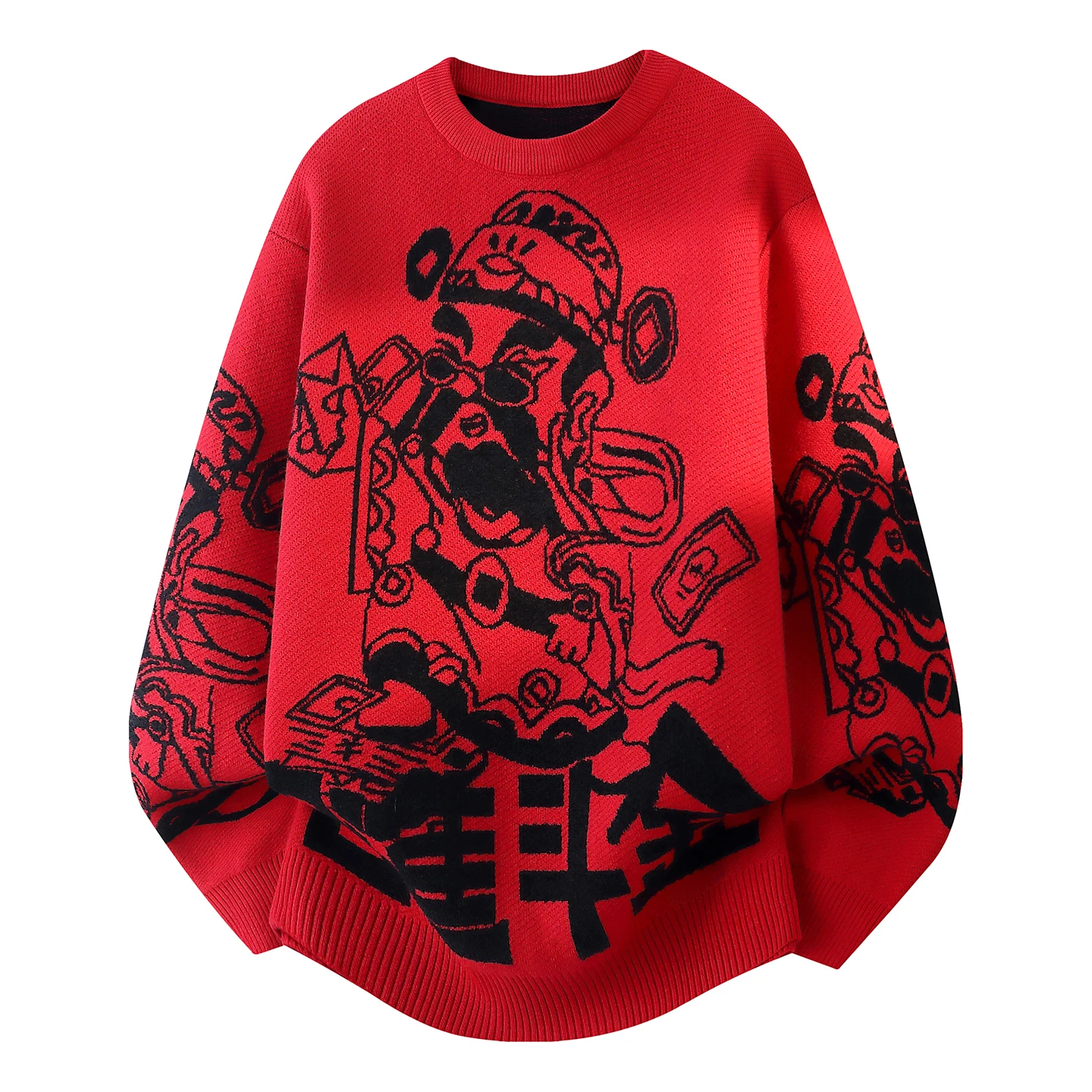 

Мужской вязаный свитер Luy Year: теплый, повседневный, зимний, модный, брендовый, красный, для торжественных случаев