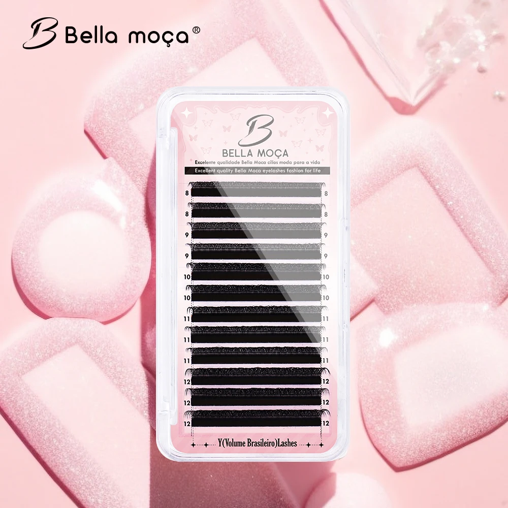 Bella moça YY Lashes 8-14mm D Curl 0.07 Ciglia morbide naturali nere