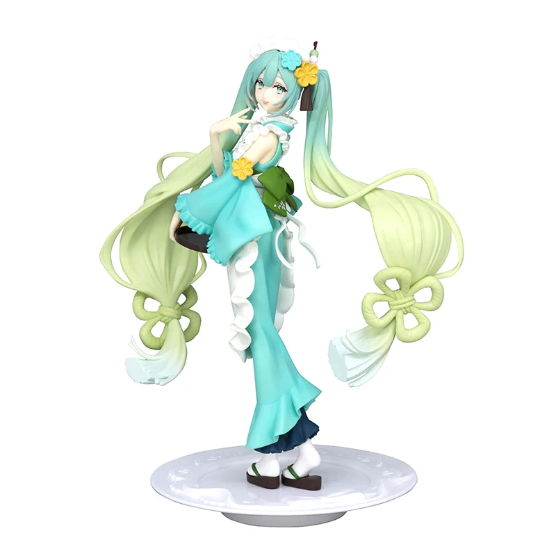 BANDAI Charm Unlimited Piapro Hatsune Miku Matcha Ice Cream Mint Japanese Dessert Scenery Handmade Display Toy Christmas Gift