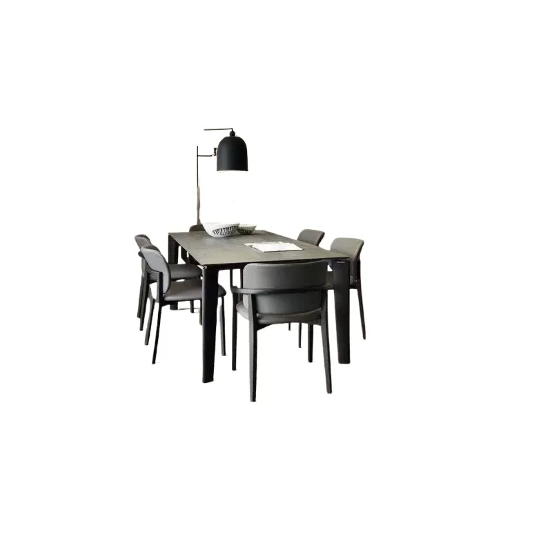 Imported slate dining table solid wood villa island rectangular dining table