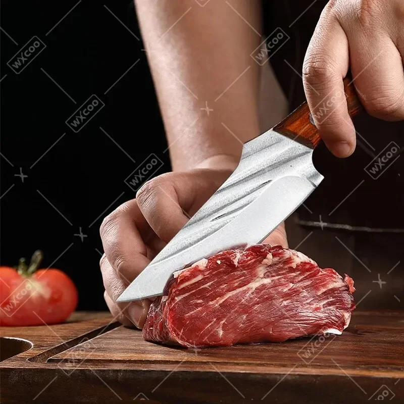 WXCOO Hand-Forged Butcher Knives Sharp BBQ Kitchen Chef Knife Multipurpose Bottle Opener Forged Utility Knife Fruit Cutter - view 4