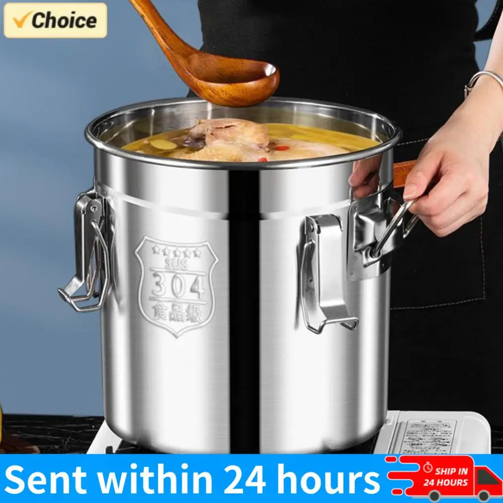 

Контейнер для хранения продуктов из нержавеющей стали 304 (6/12/21/33 л) с герметичной крышкой, ведро для хранения пищевых продуктов, масла, сахара, молока для домашней кухни