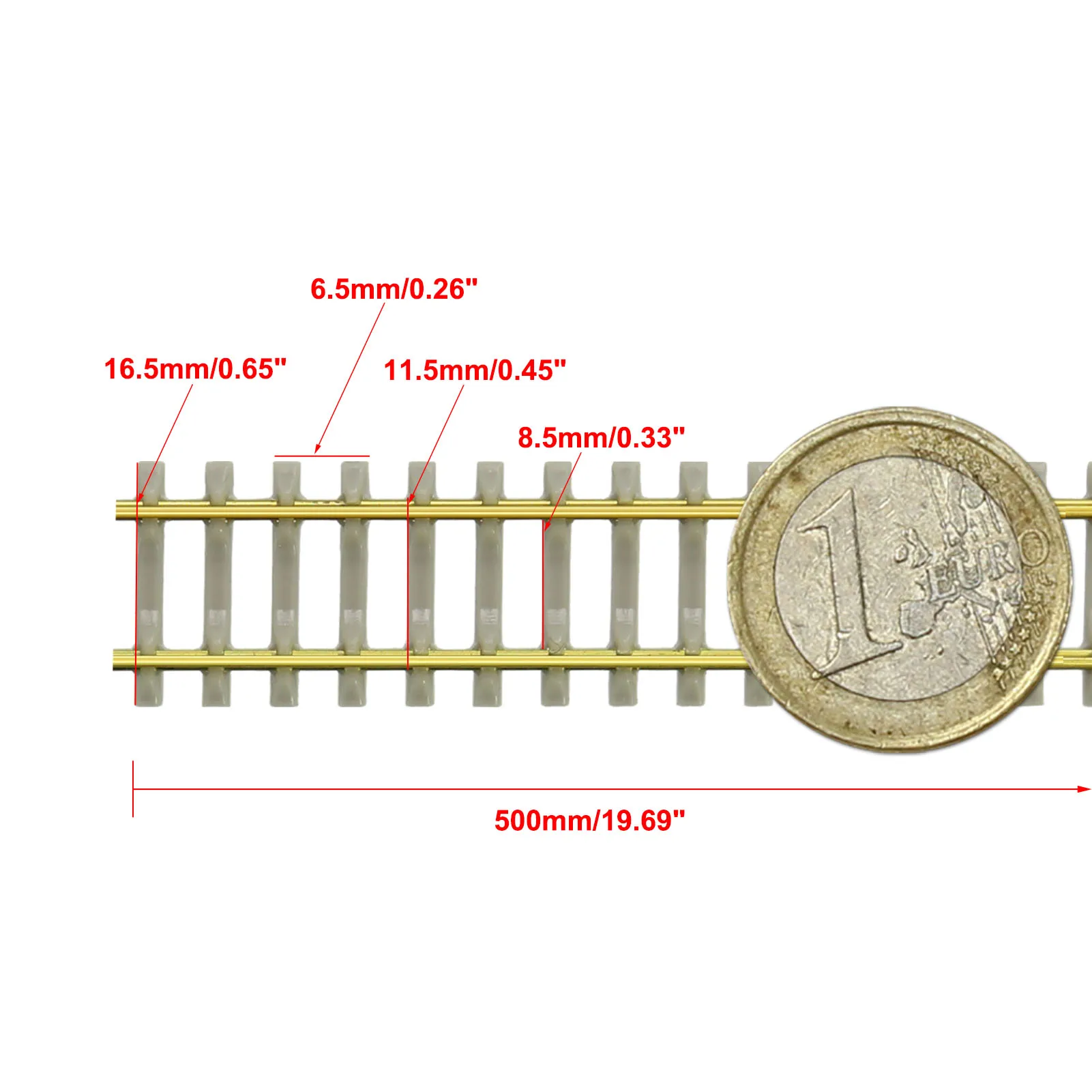 Evemodel 5pcs N Scale 1:160 Railroad Track Flexible Rail 50cm with Rail Joiners Nails HP27N