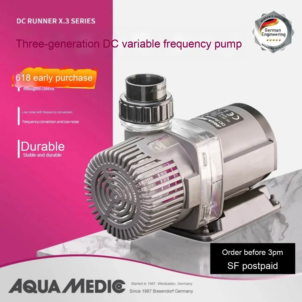 TLF Germany  Intelligent Frequency Conversion DC Filtration Circulation Pump 25W Plastic Amphibious Low Noise Submersible Fish