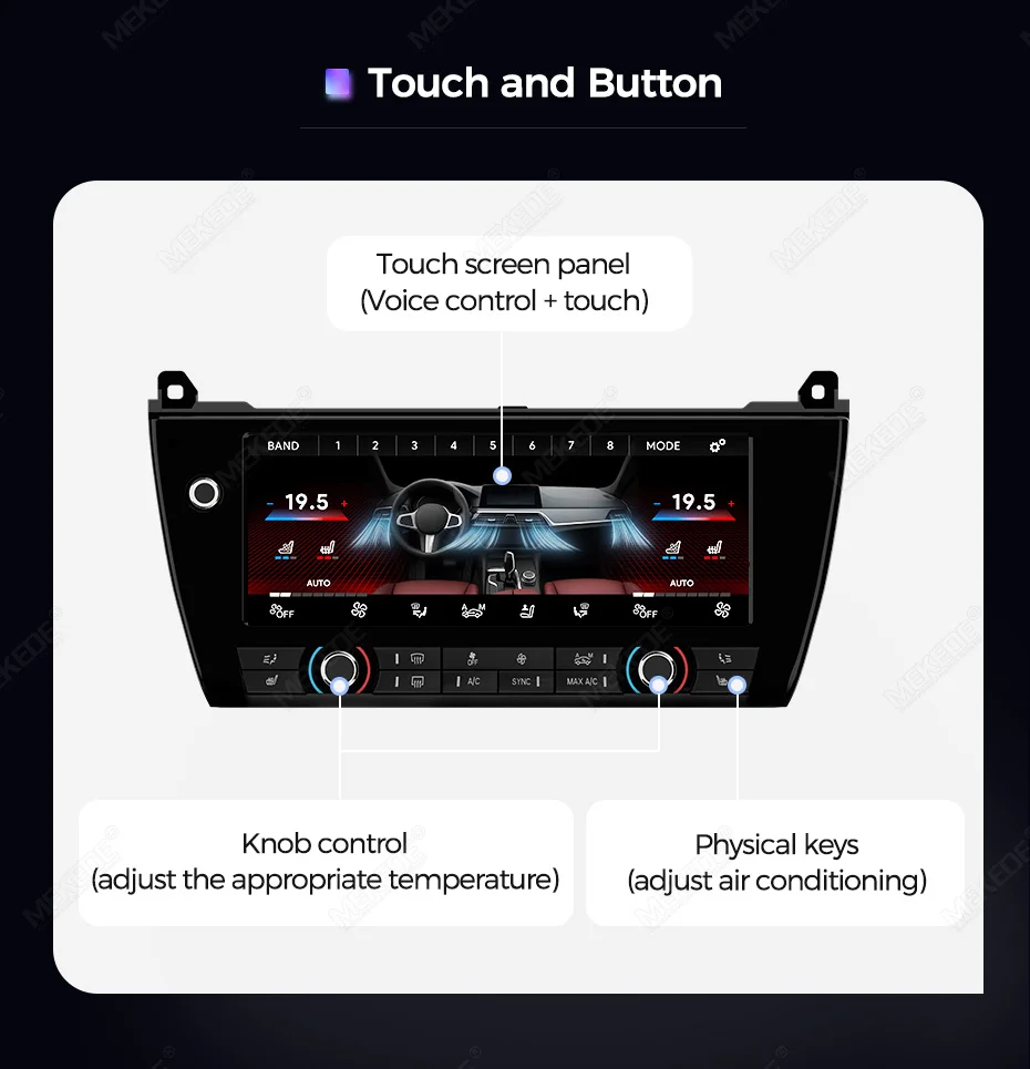 MEKEDE 10,25 Zoll Klimaanlage Bildschirm Für BMW 5er F10 F11 2011-2017 LCD Digital Display Klima Control Touch AC Board – Detail 7
