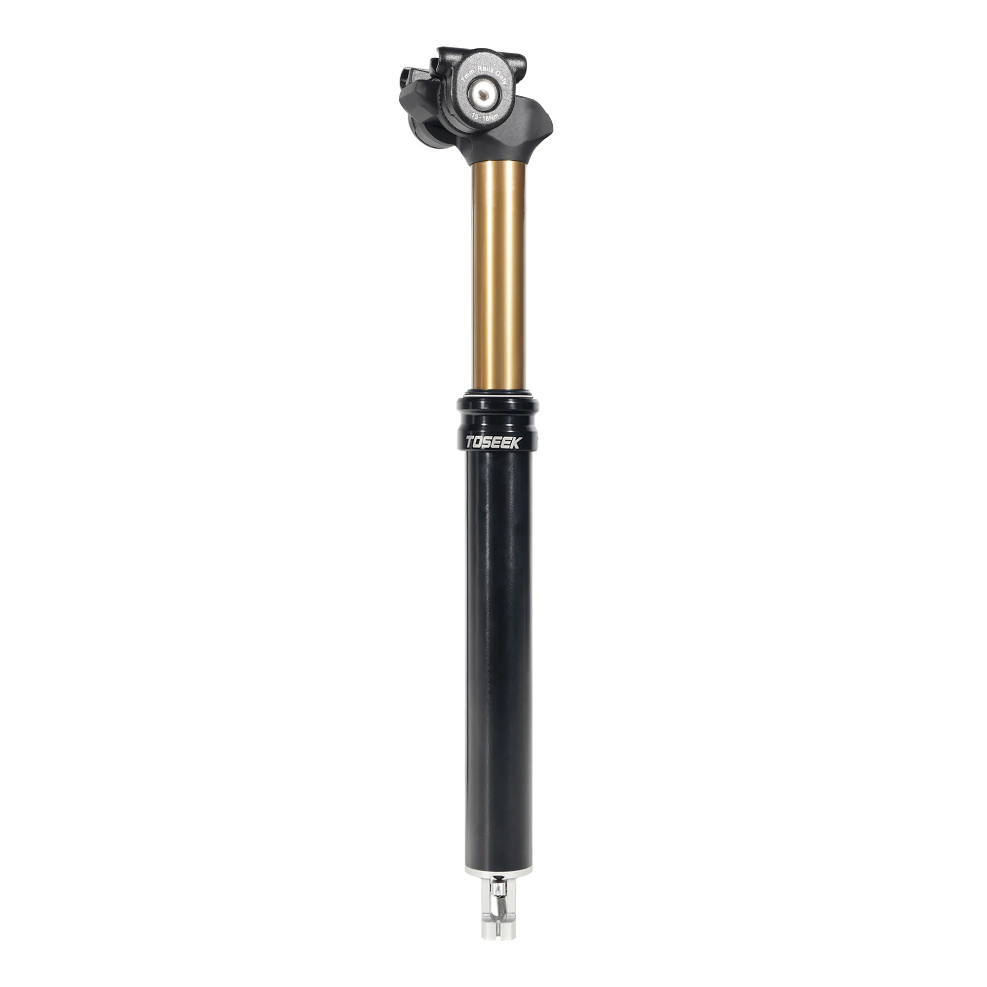 TOSEEK Fahrrad-Sattelstütze mit Drahtsteuerung 27,2mm/30,9mm/31,6mm Schwarz-Gold Aluminiumlegierung Mountainbike-Sattelstütze – Detail 4