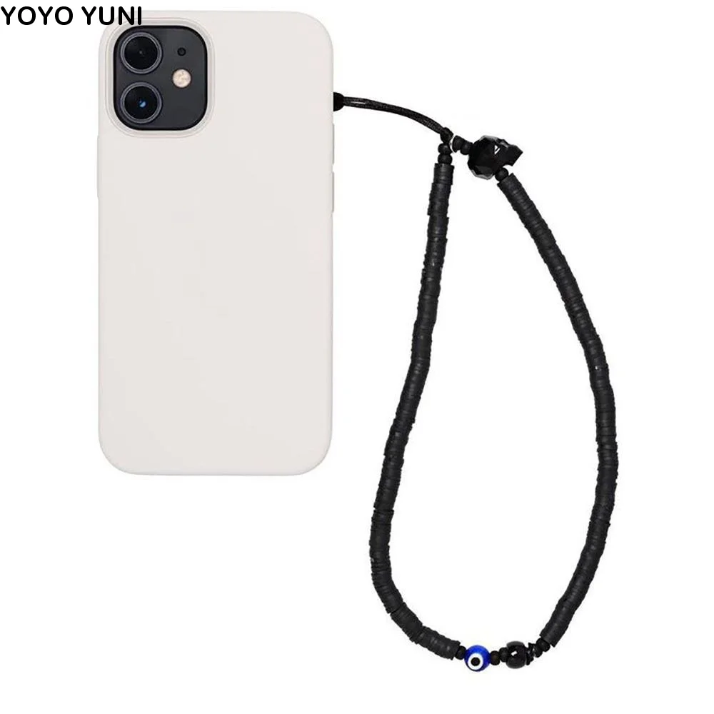 Jewelry Phone Charm Glass Beaded Pearl Crystal White Pearl Mobile Phone Chain Phone Lanyard Phone Wrist Strap Anti-Lost Lanyard