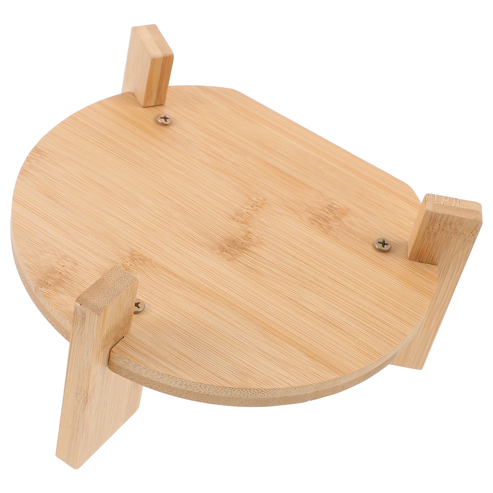 

Stand for Beverage Dispenser 18 5cm Diameter Round Bamboo Wood Tripod Base Vase Planter Rack Water Drink Display
