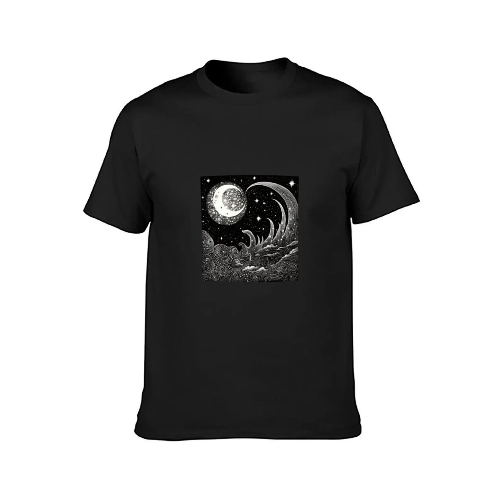 Lunar Waves T-Shirt anime plain mens champion t shirts