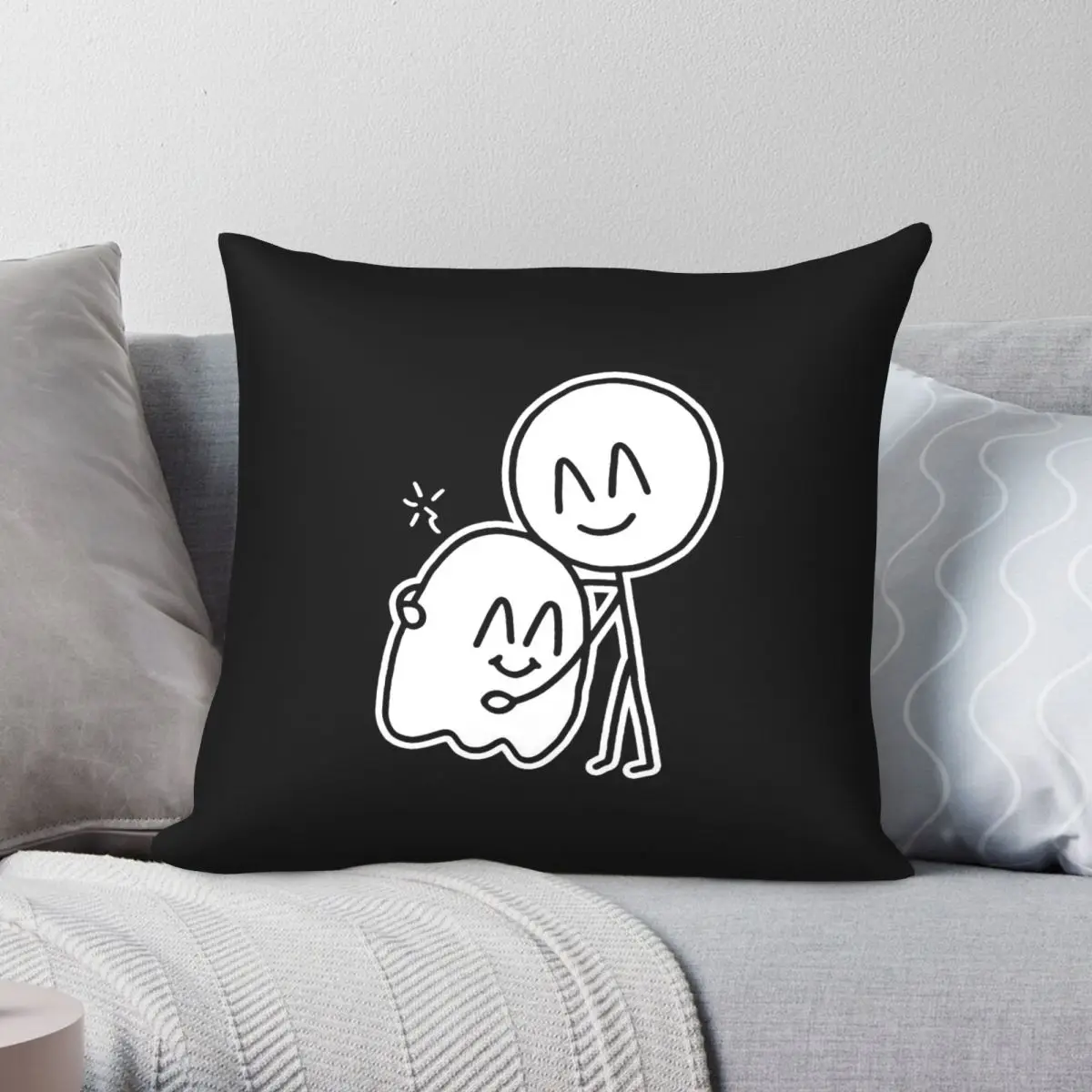 Spook Ghost Hug Square Pillowcase Polyester Linen Velvet Creative Zip Decorative Sofa Seater Cushion Cover 45x45