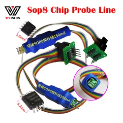 Sop8 Chip Probe Line Burn Write Read Thimble Hard Disk ROM Air Conditioner E Square SOIC8 8Pin 1.27 Test Clip For USB Programmer