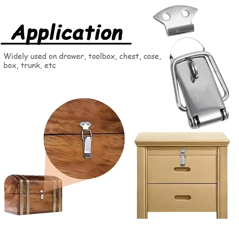 1/10 قطعة بطة الفم مشبك هوك الفولاذ المقاوم للصدأ مشبك قفل صندوق خشبي خزانة أثاث قفل الباب مشبك الأمتعة المزالج كليب #3