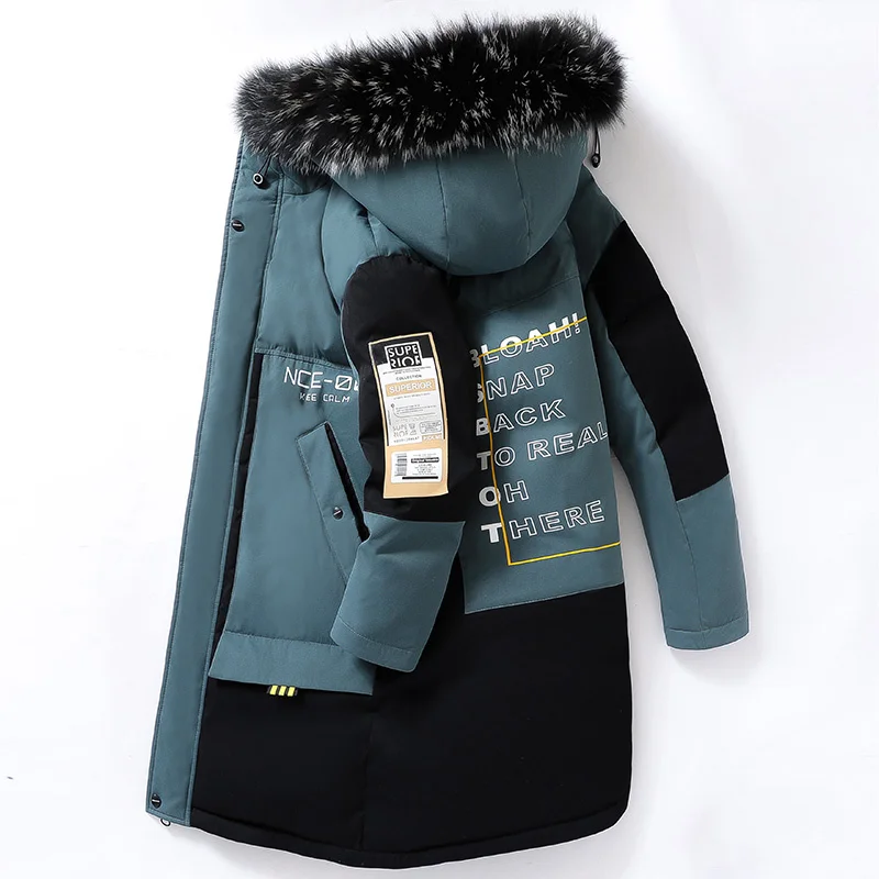 

Big Fur Collar Winter Men Hooded Long Parkas Casual Warm Thick Waterproof Coat Male Cotton Multi-pocket Jackets Outwear Size 3XL