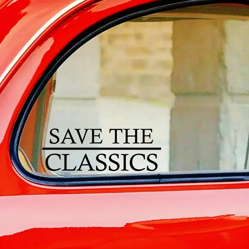 SAVE THE CLASSICS Vinyl Car Sticker, Waterproof Sun-Resistant Decal for Classic Cars