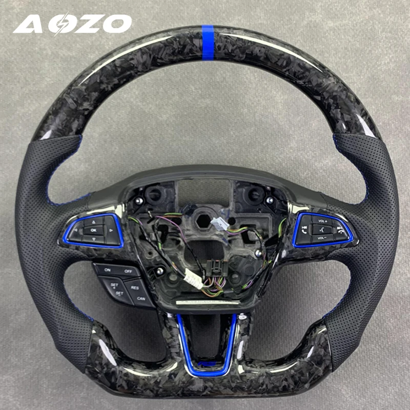 Customization For Ford 2015 2016 2017 2018 Focus Mk3 Steering Wheel Carbon Fiber