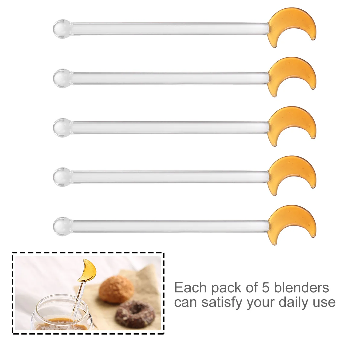 

5Pcs Cocktail Stirring Stick Premium Clear Glass Mixer Stick for Coffee Wine Drinks Swizzle Mixing Tool Bar Home Use Gift