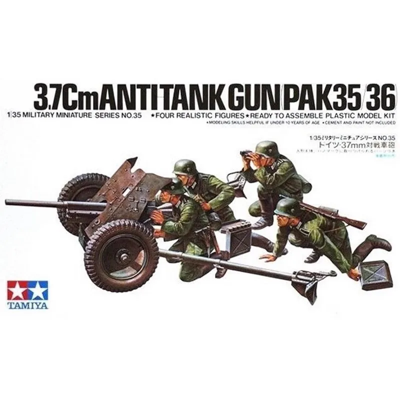 Assembly model Tamiya  1/35 Scale Military Model Kit German 37mm Anti-Tank Gun PAK35/36