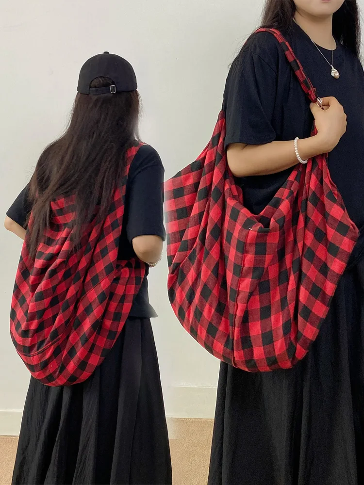 

New Fashion Plaid Large Capacity Women's Bag Simple And Casual Versatile Multiple Carrying Methods Single Shoulder Crossbody Bag