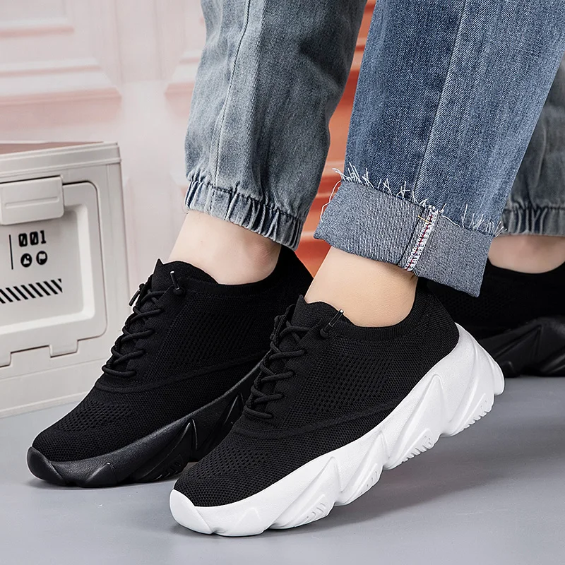 

Couple Style Casual Running Shoes - Breathable Versatile Thick-Soled ，Thick-Soled Minimalist Breathable Mesh Casual Sneakers
