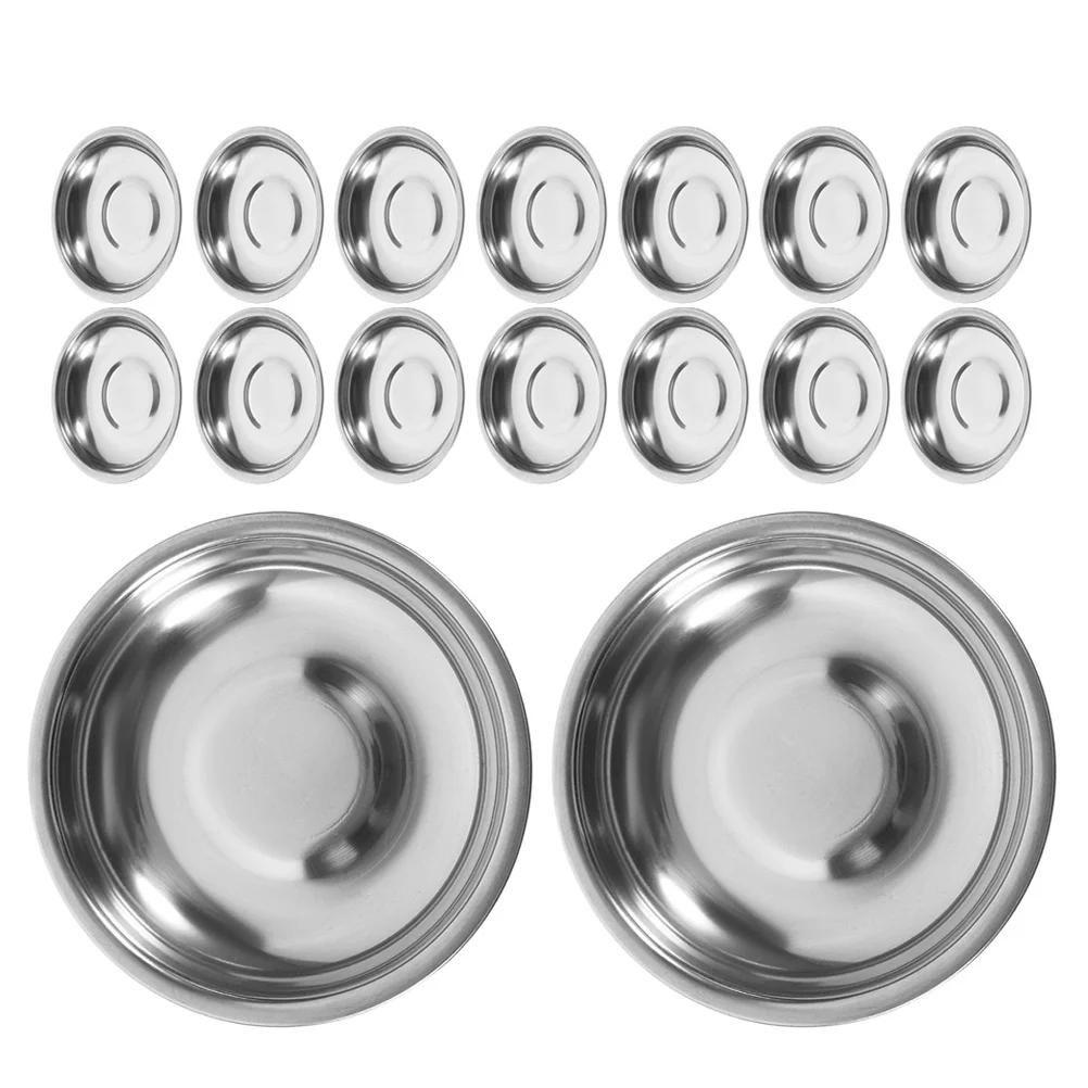 20 Piezas de Platos para Aperitivos de Acero Inoxidable, Mini Tazones Redondos de 10 cm para Salsas, Wasabi, Bocadillos, Uso en Cocina y Restaurante, Condimento