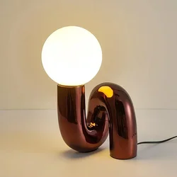 Nordic Modern Creative Resin Table Lamp Light Luxury Simple Living Room Bedroom Study Lamp Designer Exhibition Hall Table Lamp
