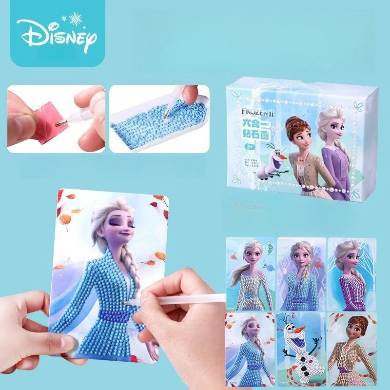 ملصقات ماسية أصلية مرخصة للأطفال من مينيسو ديزني مصنوعة يدويًا، مجموعة مواد كريستالية للفتيات الحكيمة