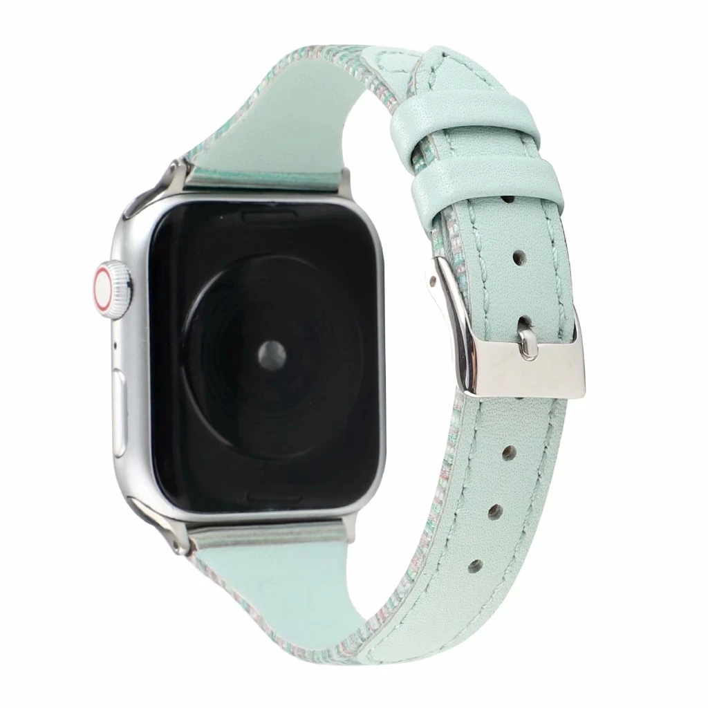Dòng Đồng Hồ Apple 6 Se 5 4 3 2 1 Vòng Tay Nữ Dây Dây Da Chính Hãng Dành Cho IWatch 42Mm 44Mm Đồng Hồ Thông Minh Phụ Kiện
