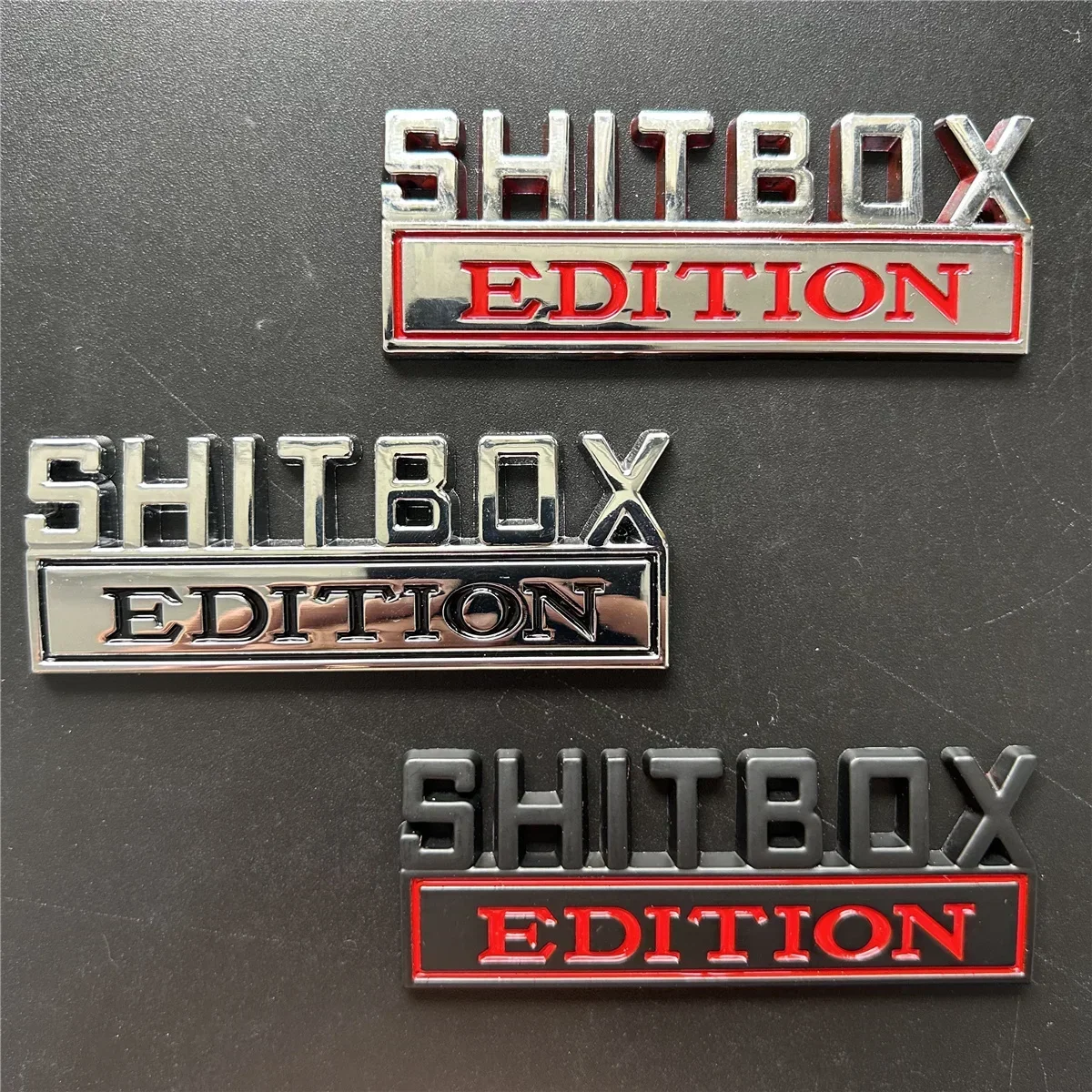 3D SHITBOX Edition Emblem ABS Car Badge Car Tail Trunk Side Body Stickers Vehicle Sticker Decal For Cars Trucks S