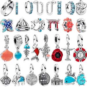 Baru 925 Sterling Silver Pesona Manik-manik Malaikat Bintang Laut Gurita Shell Cincin Anting-Anting Cocok Bangle Gelang Kalung Wanita DIY Perhiasan 8 kalung rantai pandora penjualan terbaik - №