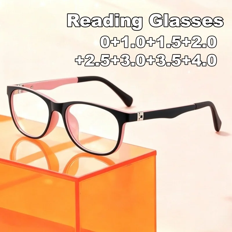 Fashion Dopamine Presbyopia Glasses Trendy Square-Frame Blue Light-Blocking High-Definition Reading Glasses for Men and Women