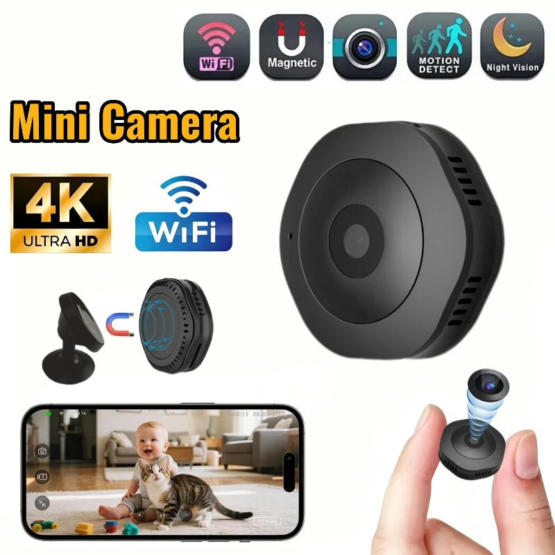 4K HD Mini Wireless Camera Portable Cam Night Vision Camcorder WiFi Remote Monitor Video Voice Recorder Security Camera